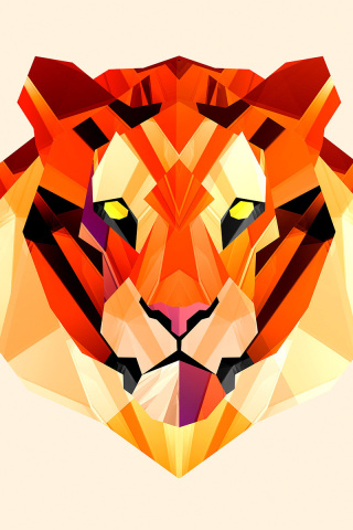 Polygon Tiger wallpaper 320x480