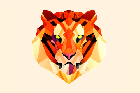 Das Polygon Tiger Wallpaper 480x320