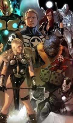 Das Marvel Comics Characters Wallpaper 240x400