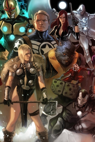 Das Marvel Comics Characters Wallpaper 320x480
