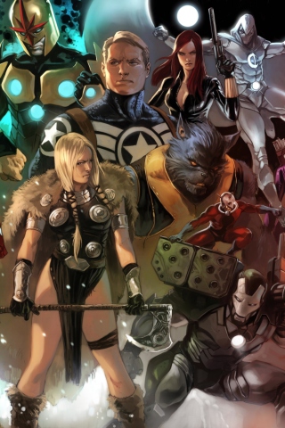 Marvel Comics Characters wallpaper 320x480