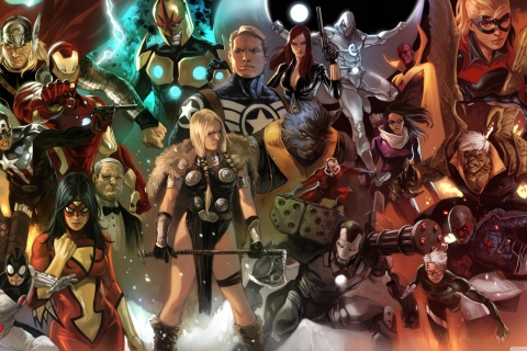 Das Marvel Comics Characters Wallpaper 480x320