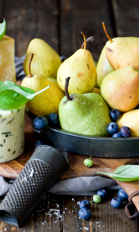 Pears and cheese DorBlu wallpaper 480x800