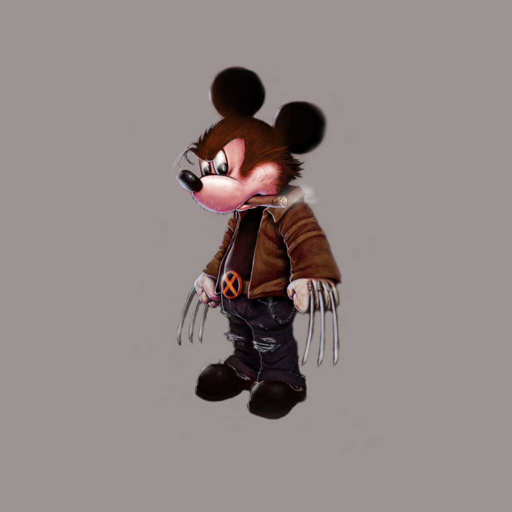 Обои Mickey Wolverine Mouse 1024x1024