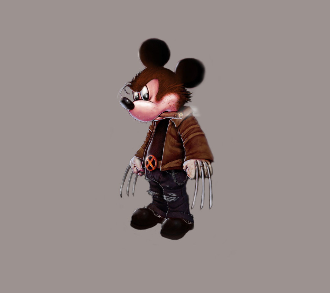Обои Mickey Wolverine Mouse 1080x960