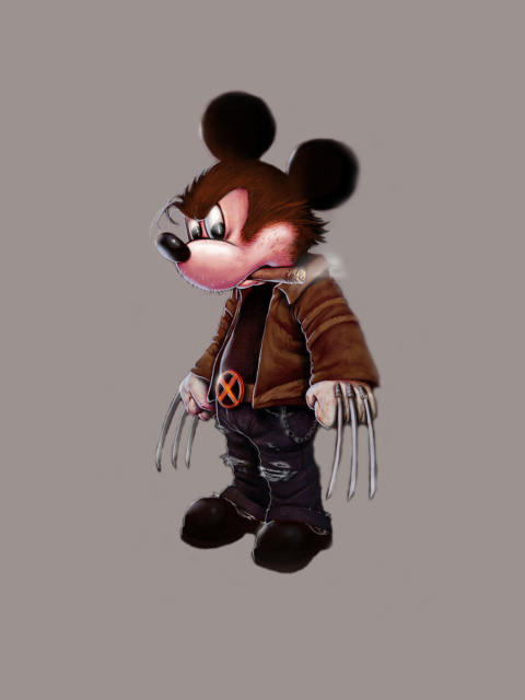 Das Mickey Wolverine Mouse Wallpaper 480x640