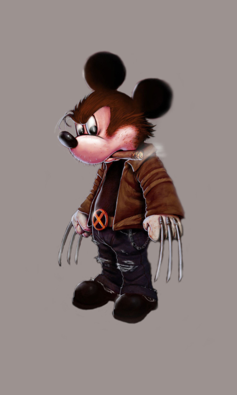 Обои Mickey Wolverine Mouse 480x800