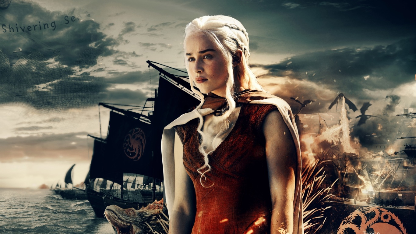 Das Game of Thrones Daenerys Targaryen Wallpaper 1366x768