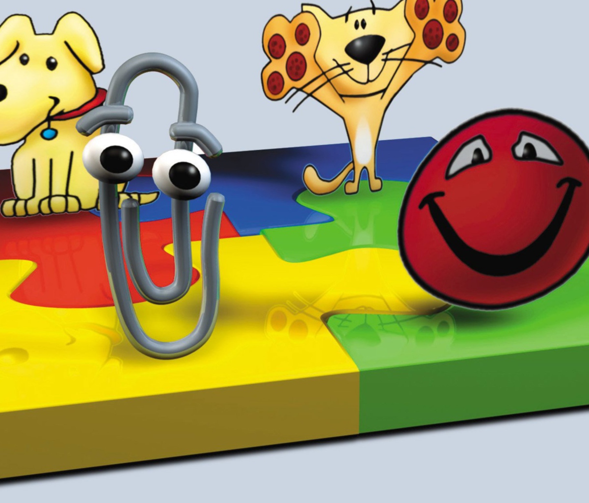 Обои 3D Paper Clip Friends 1200x1024