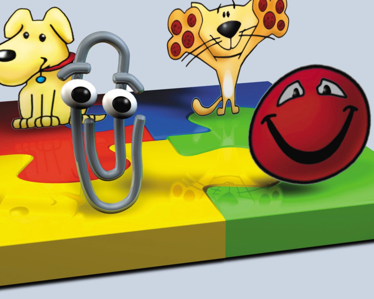 Sfondi 3D Paper Clip Friends 1280x1024