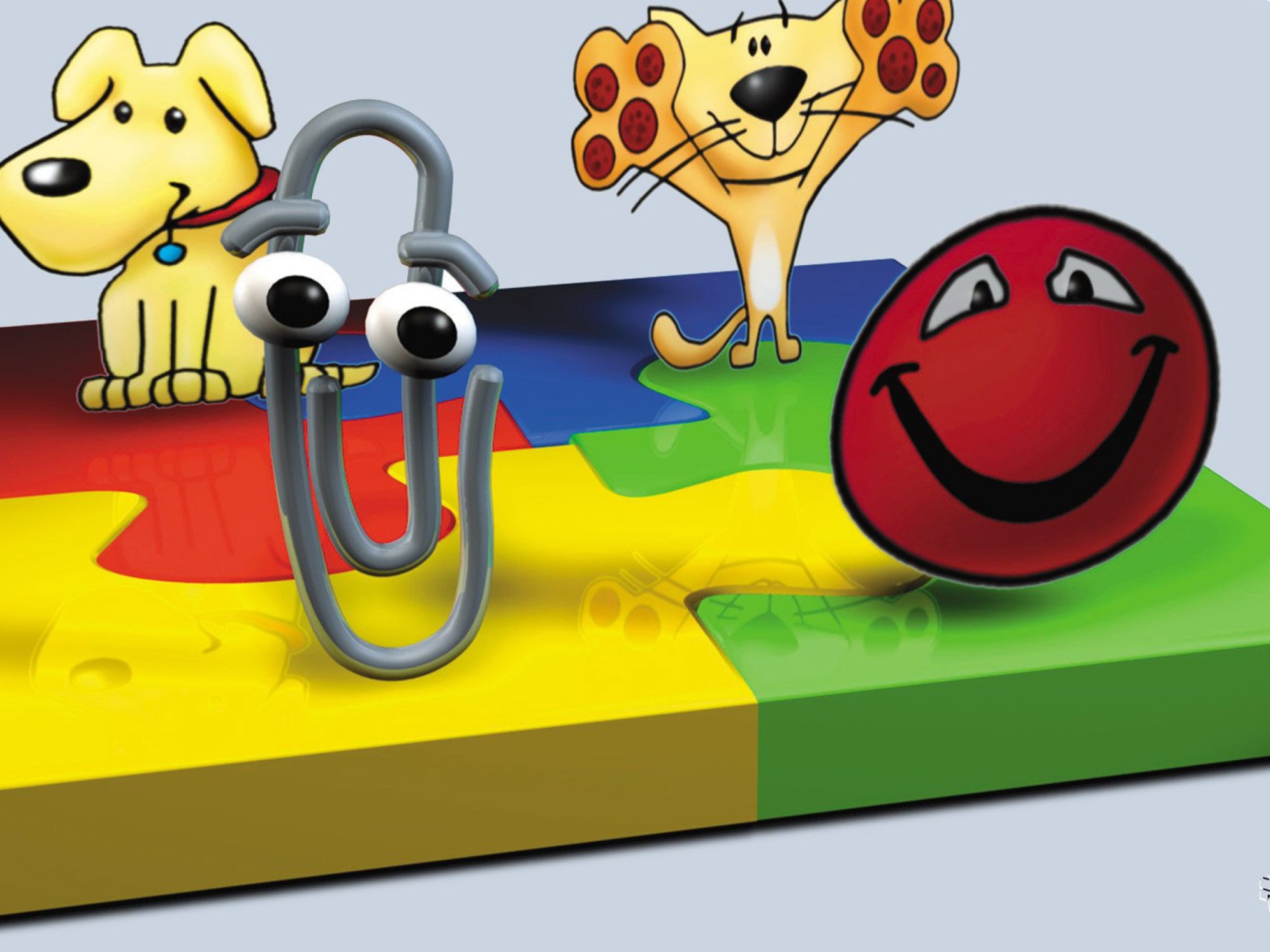 Das 3D Paper Clip Friends Wallpaper 1600x1200