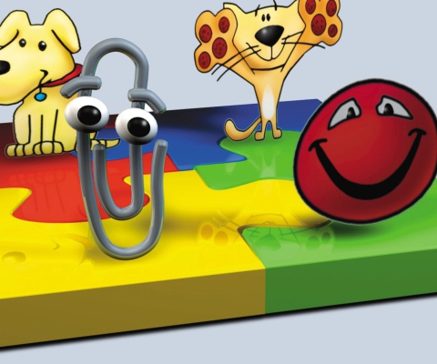 Das 3D Paper Clip Friends Wallpaper 480x400