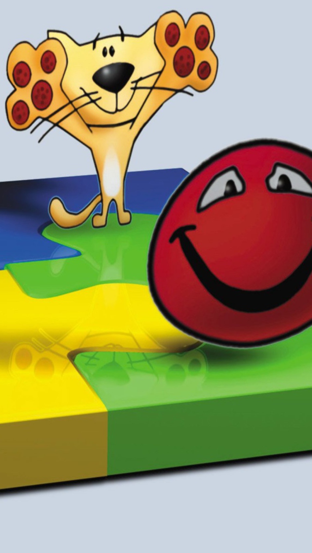 Fondo de pantalla 3D Paper Clip Friends 640x1136