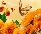 Обои Autumn Butterflies Shines 176x144
