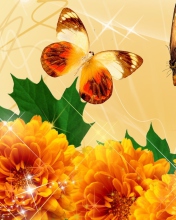 Обои Autumn Butterflies Shines 176x220