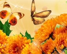 Обои Autumn Butterflies Shines 220x176
