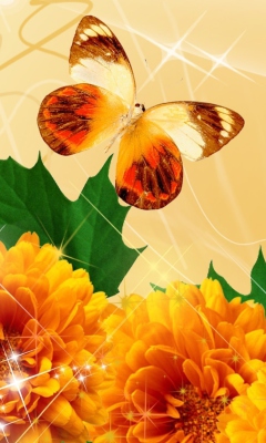 Das Autumn Butterflies Shines Wallpaper 240x400