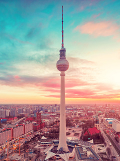 Das Berlin TV Tower Berliner Fernsehturm Wallpaper 240x320