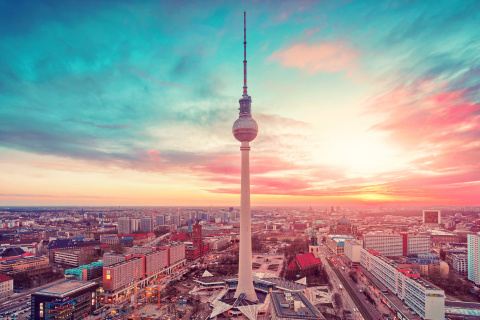 Berlin TV Tower Berliner Fernsehturm wallpaper 480x320