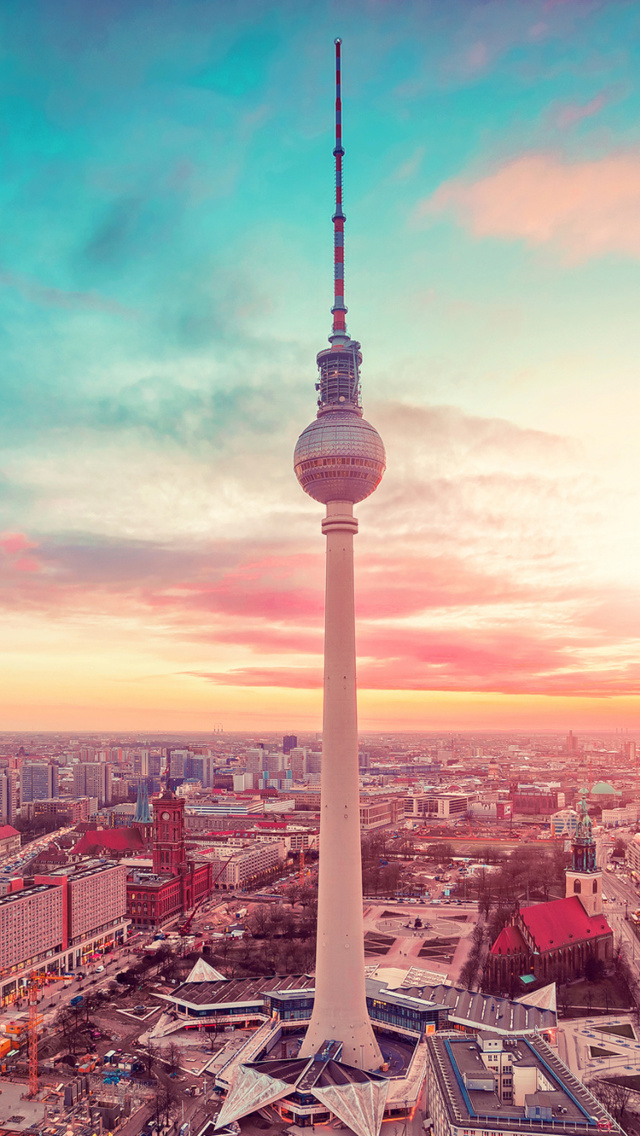 Berlin TV Tower Berliner Fernsehturm wallpaper 640x1136