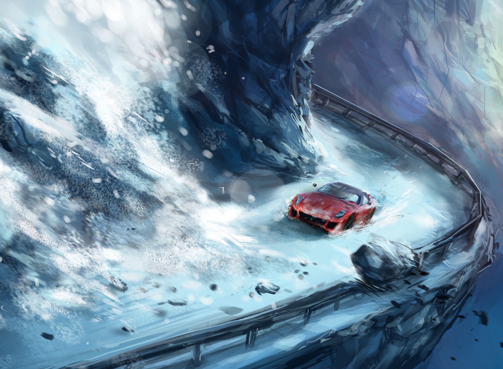 Das Extreme Driving Painting Wallpaper 1920x1408