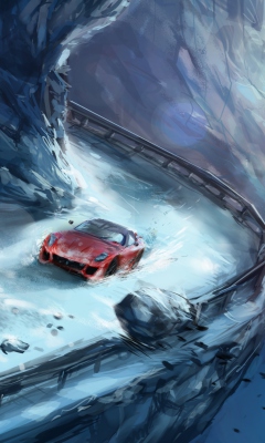 Das Extreme Driving Painting Wallpaper 240x400