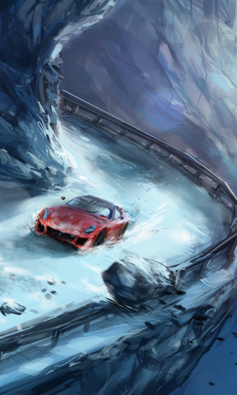 Extreme Driving Painting wallpaper 480x800