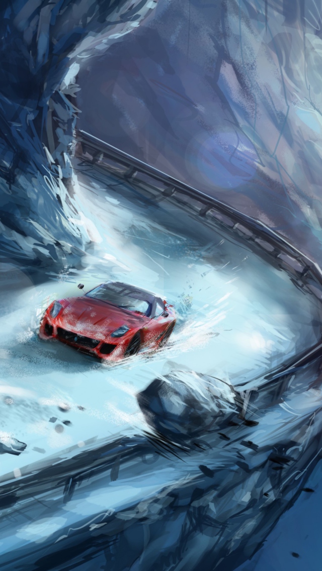 Das Extreme Driving Painting Wallpaper 640x1136