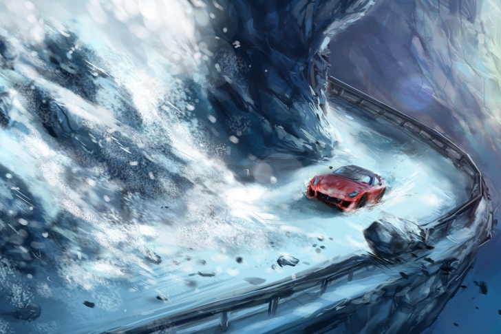 Extreme Driving Painting wallpaper