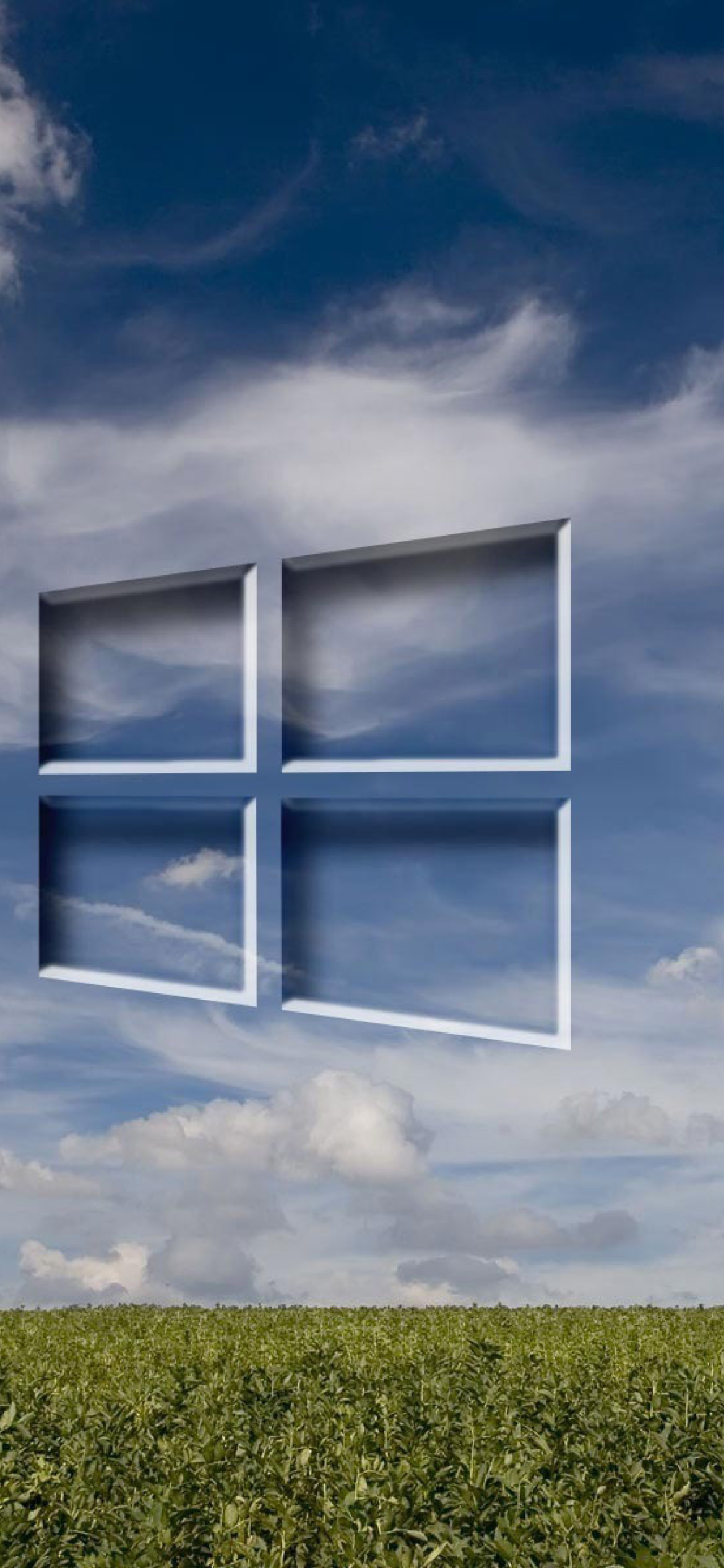 Das Windows 10 Grass Field Wallpaper 1170x2532
