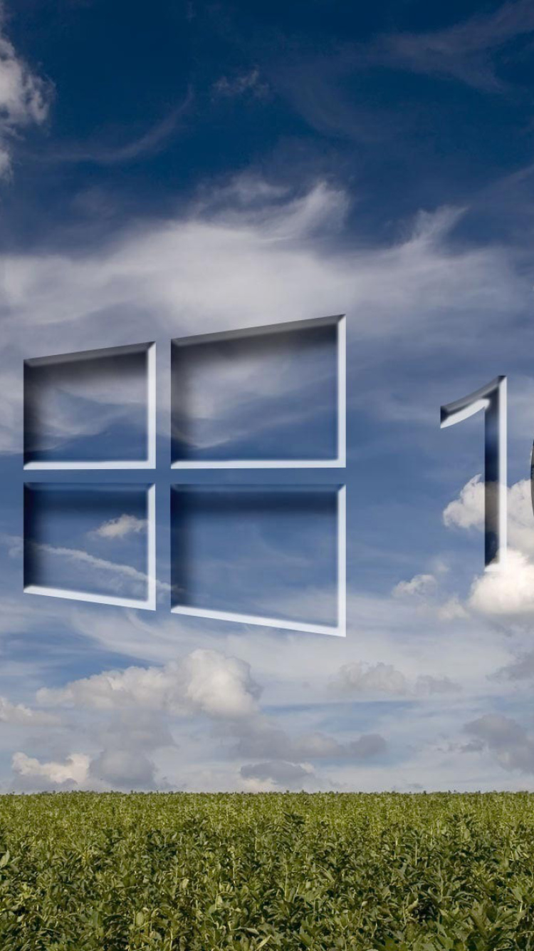 Обои Windows 10 Grass Field 750x1334
