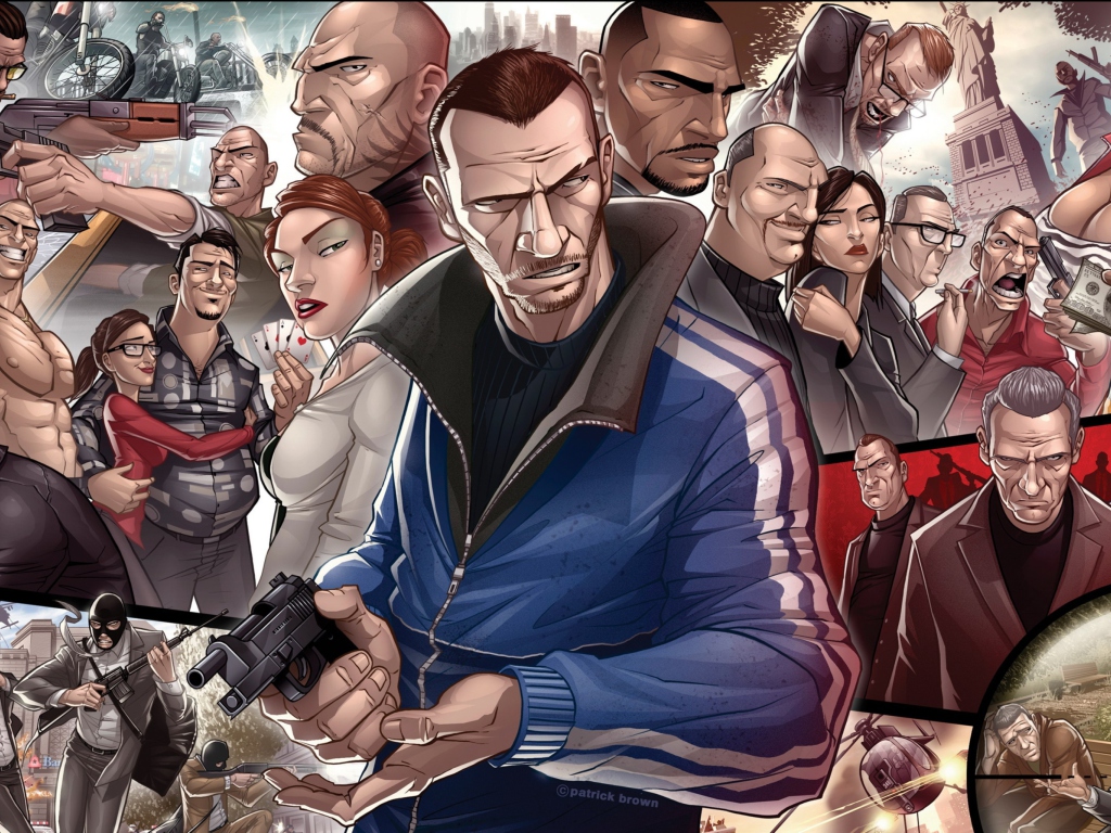 Grand Theft Auto Characters wallpaper 1024x768