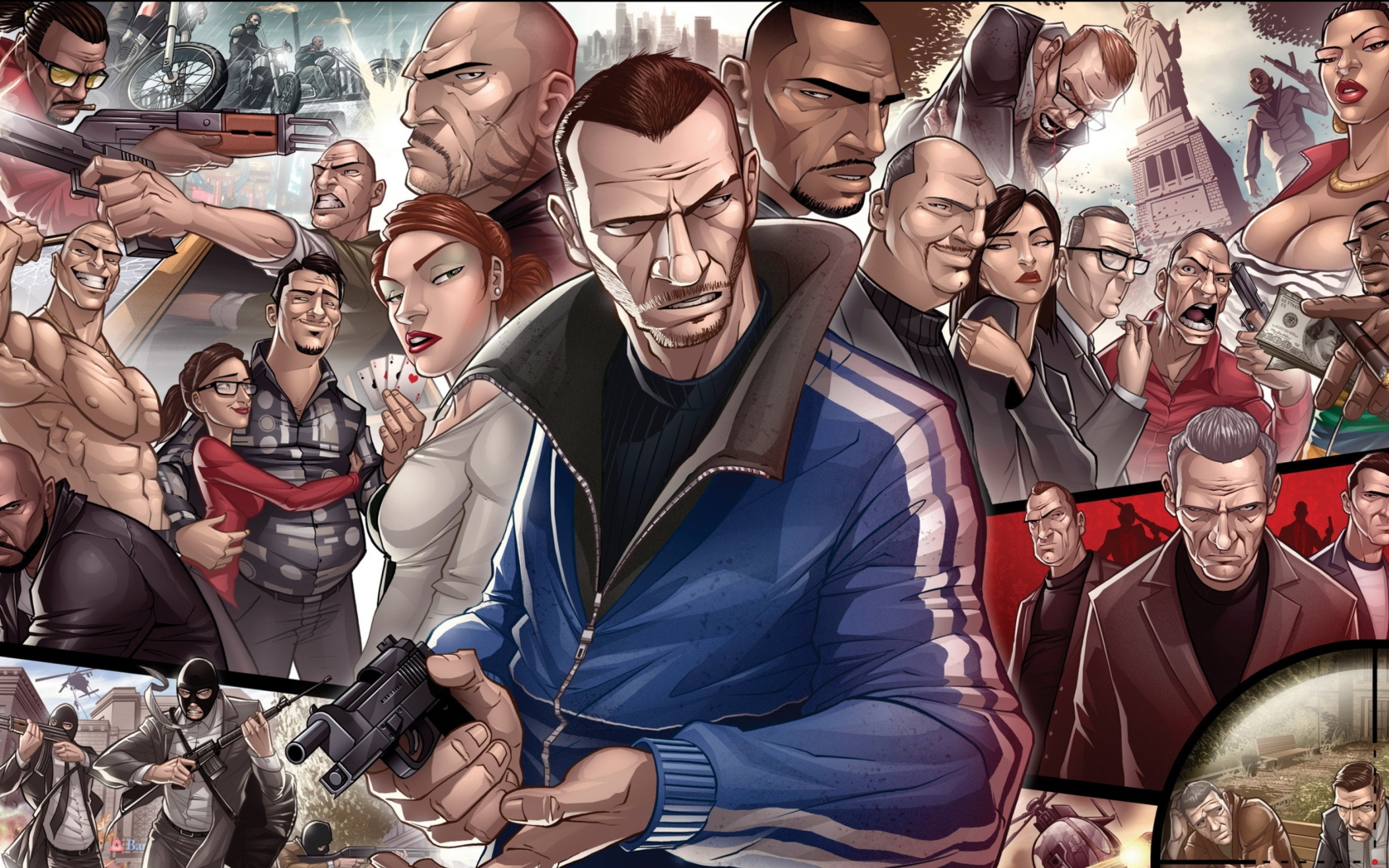 Grand Theft Auto Characters wallpaper 1680x1050