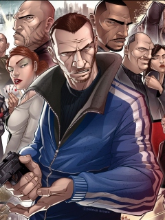 Das Grand Theft Auto Characters Wallpaper 240x320