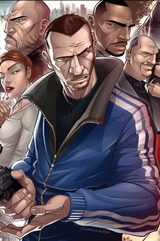 Grand Theft Auto Characters wallpaper 320x480