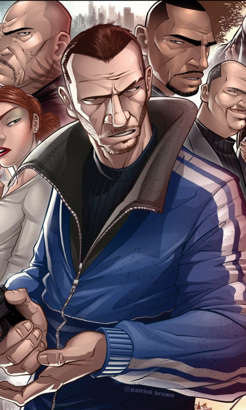Grand Theft Auto Characters wallpaper 480x800