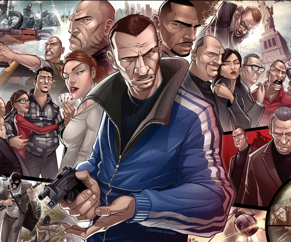 Das Grand Theft Auto Characters Wallpaper 960x800