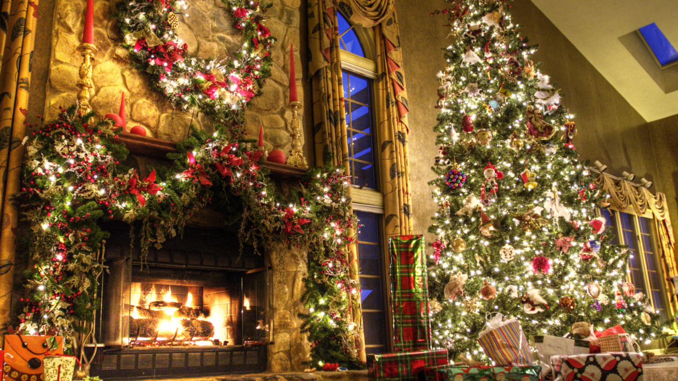 Обои Christmas Tree Decoration Ideas 1366x768
