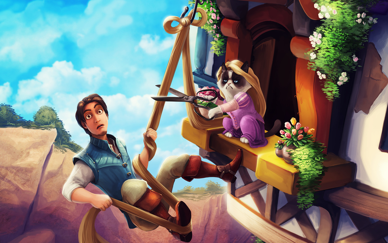 Sfondi Grumpy cat Disney 1280x800