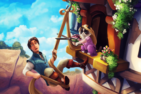 Grumpy cat Disney wallpaper 480x320