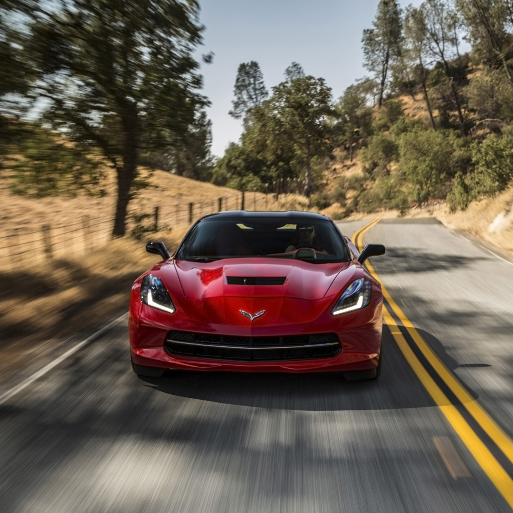 Das 2014 Red Chevrolet Corvette Stingray Wallpaper 1024x1024