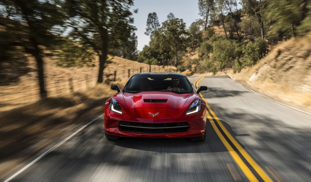 Screenshot №1 pro téma 2014 Red Chevrolet Corvette Stingray 1024x600