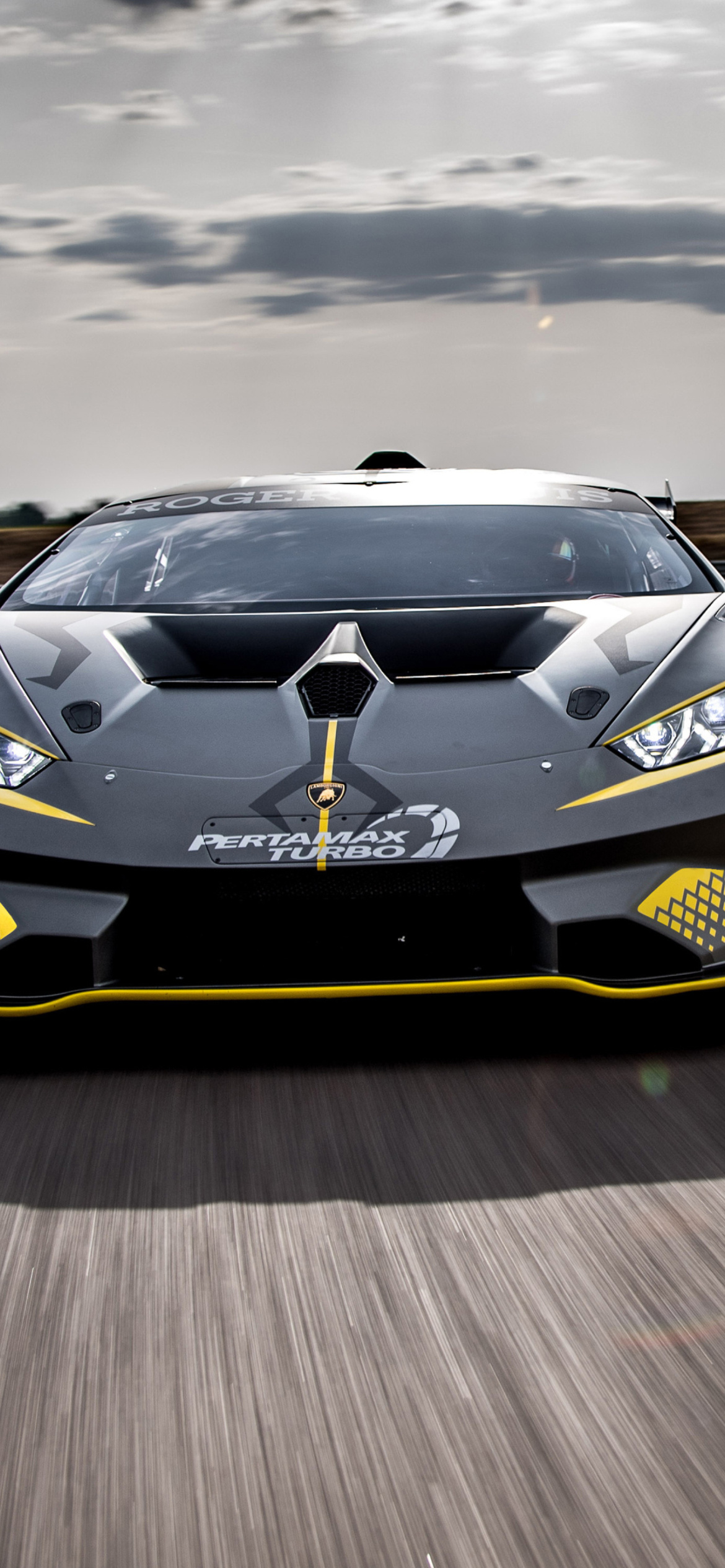 Fondo de pantalla Lamborghini Huracan Super Trofeo EVO 1170x2532