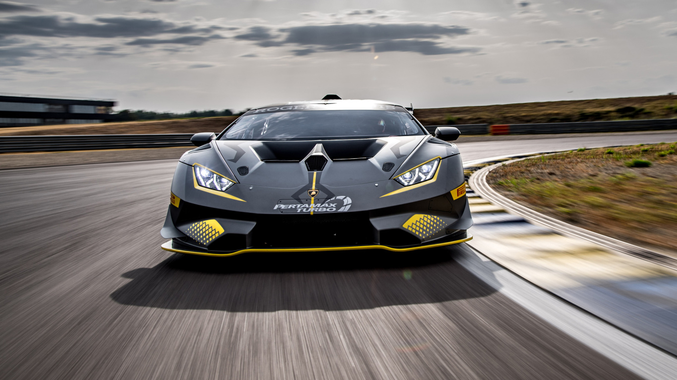 Fondo de pantalla Lamborghini Huracan Super Trofeo EVO 1366x768