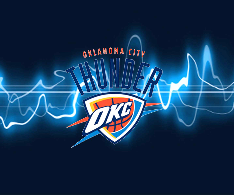 Sfondi Oklahoma City Thunder Logo 3D 960x800