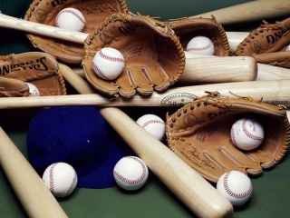 Baseball Bats And Balls wallpaper 320x240