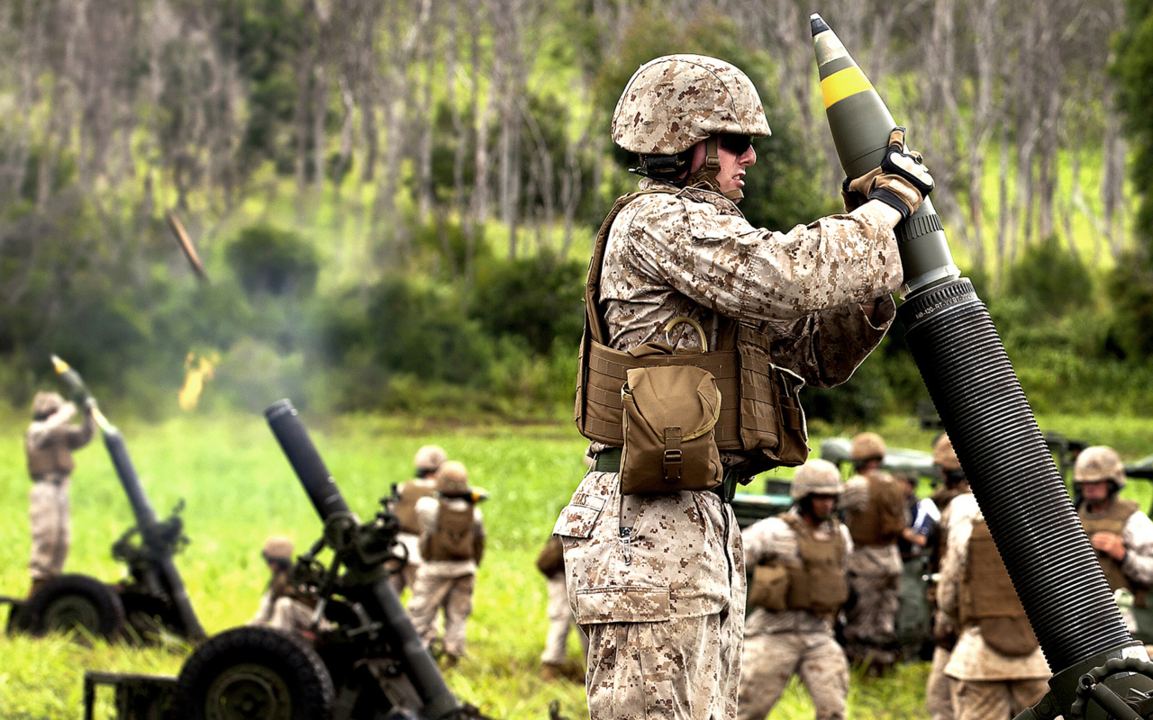 Soldier With Mortar wallpaper 1280x800