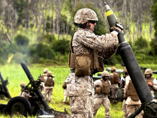 Soldier With Mortar wallpaper 320x240