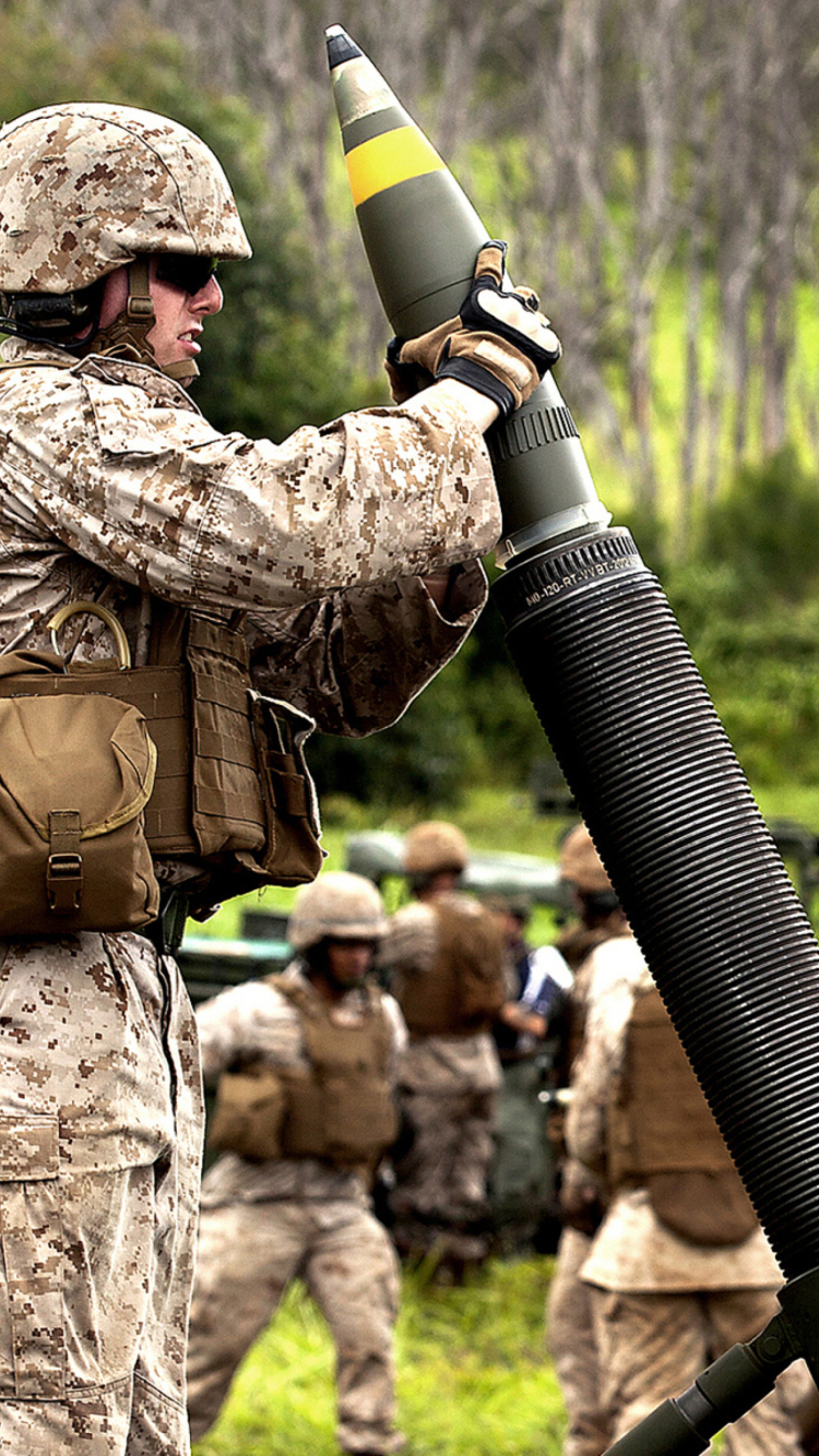 Soldier With Mortar wallpaper 750x1334