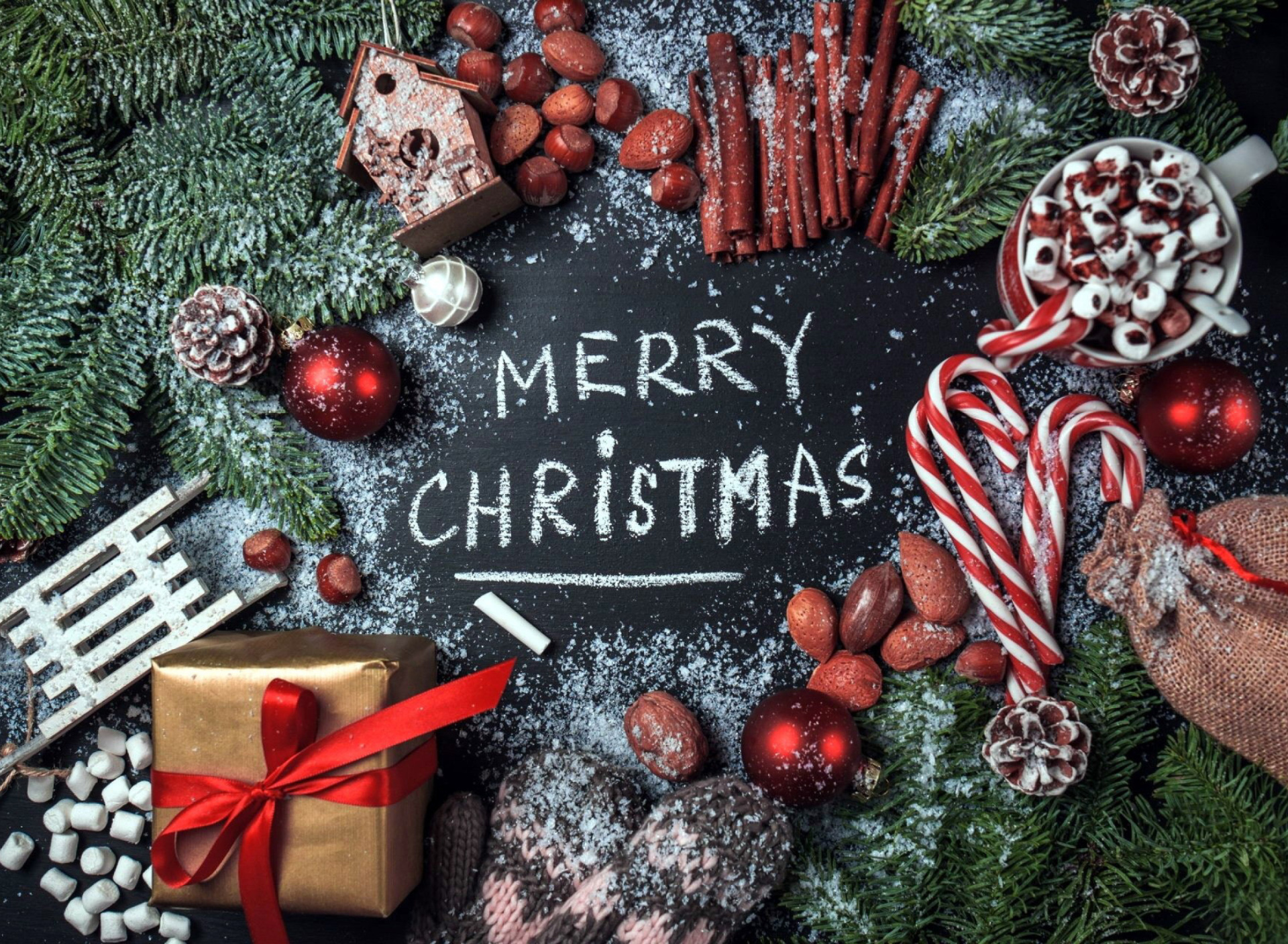 December Merry Christmas Happy Holidays wallpaper 1920x1408